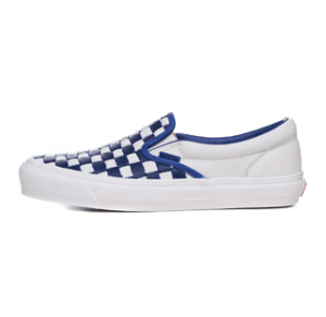 Vans Vault Buty OG Classic Slip-On LX (Woven Leather) 50th Checkered / PtBlue (VN000UDFIM0) - SS16