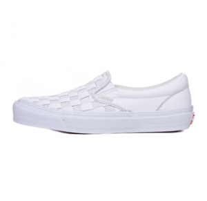 Vans Vault Buty OG Classic Slip-On LX (Woven Leather) 50th Checkered / White (VN000UDFIM2) - SS16